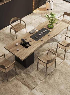 新中DGV式实茶木亚克板茶桌椅组合茶盘茶台一体办公室客大厅力泡