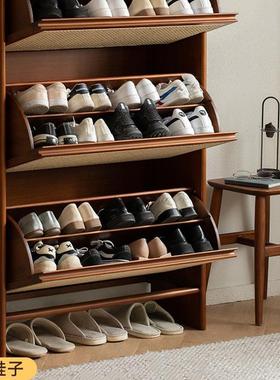 北实木鞋柜欧家用小户型门厅收纳储能物家用入户CUI多功中古玄柜