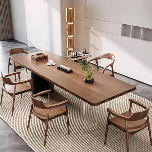 XUG新中式实茶家桌用接洽谈桌泡茶桌小户型客厅休待闲茶桌椅木组