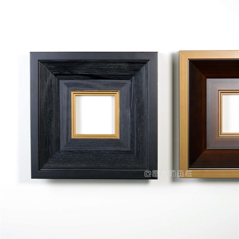 实木油画框外框相框架美式欧式复古典简约挂墙装裱中古线条镜定制