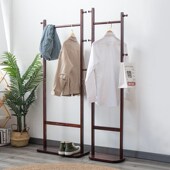 落地卧室实木衣帽架小户型挂衣架办公室晾衣挂包架简易角落衣服架