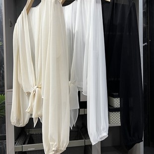 缎上衣女 乔其纱系带防晒开衫 C2558 轻盈清凉 刚需单品