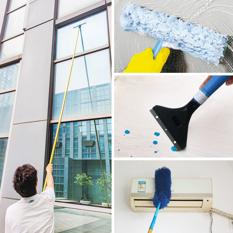 擦玻璃加长伸缩保洁专用清洁长柄刷子刮水擦窗户油漆伸缩杆专用器