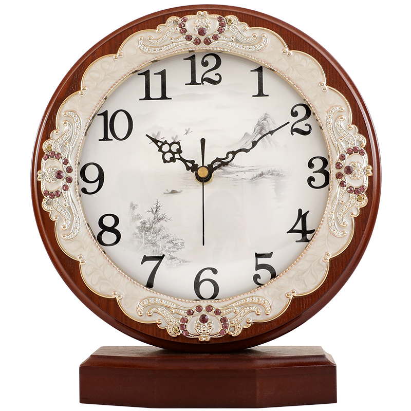 欧式时钟座钟客厅装饰台式钟表复古台钟摆件坐表美式古典桌面摆钟