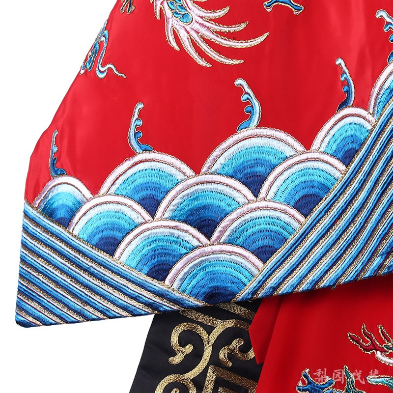 戏曲服装 绉料仿手绣团龙男蟒皇帝龙袍 包公丞相花脸状元驸马蟒袍
