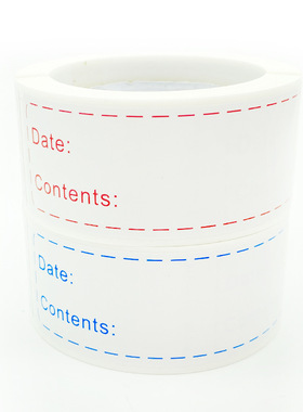 25*75mm铜版纸卡通封口贴纸125贴1x3英寸冰箱保鲜日期储存贴纸 不