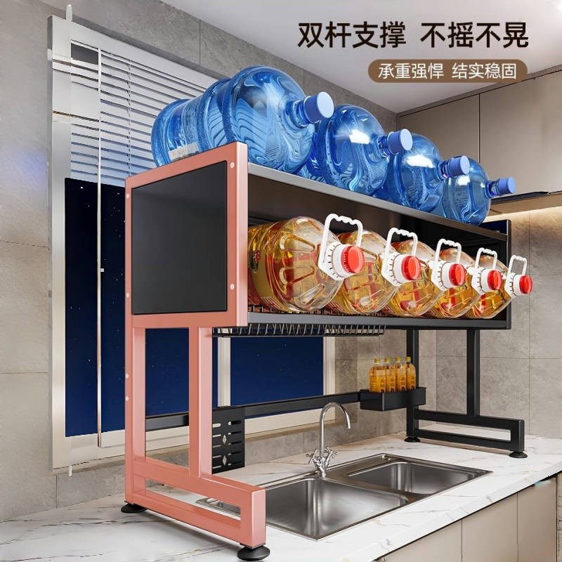 厨房水槽置物架洗碗槽水池防尘碗柜台面收纳架多功能碗盘沥水架