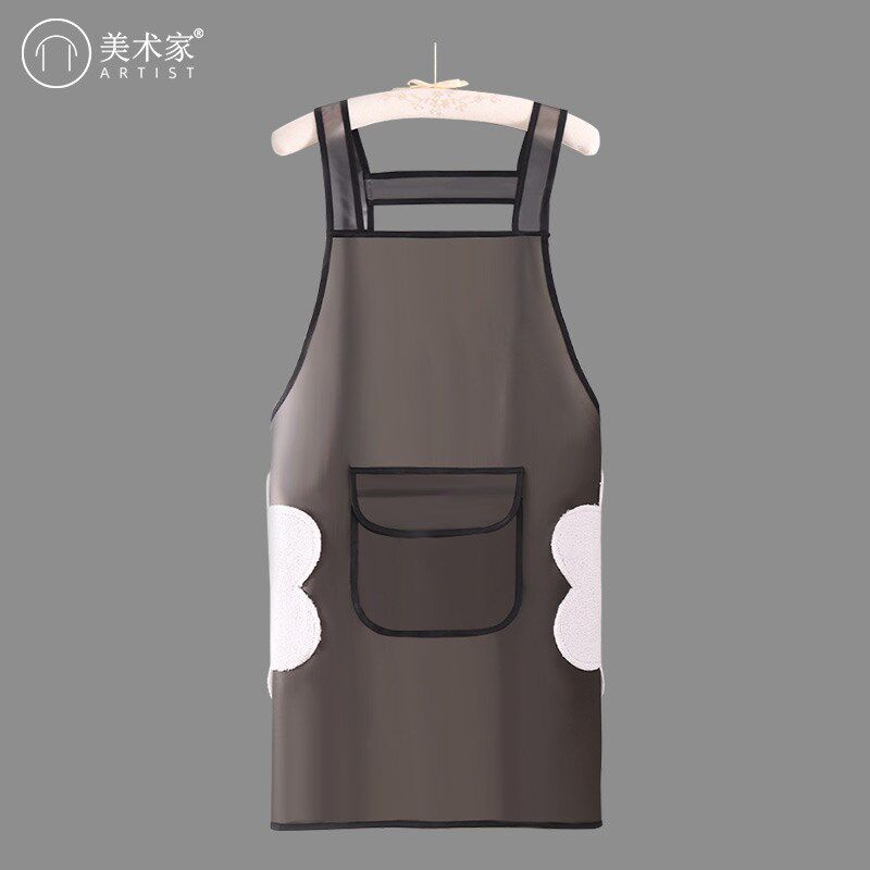 夏季围裙厨房家用女士透明防水防油围腰洗衣服专用免洗围巾围腰