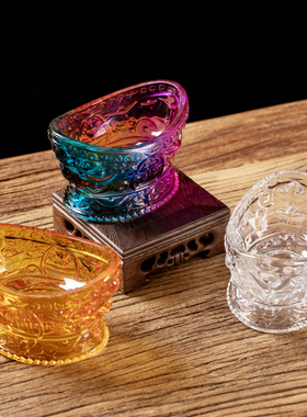 水晶元宝聚宝盆摆件招琉璃聚财家用供财神摆设乔迁开业送创意礼品