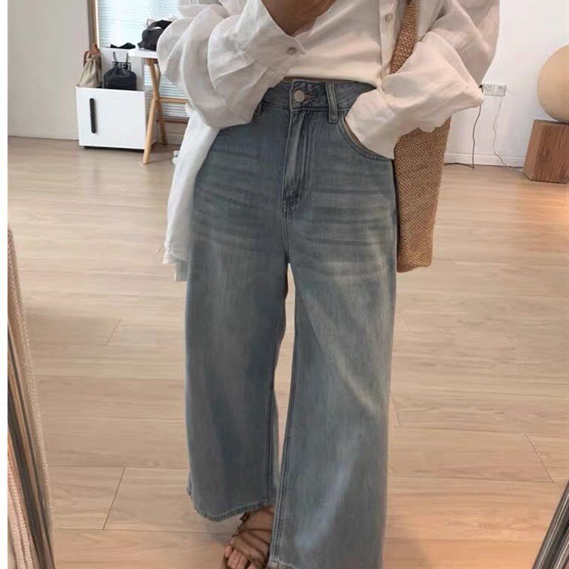大碗plus定制大码女装微胖mm浅蓝色复古阔腿牛仔夏宽松显瘦九分裤,女装/女士精品,大码裤装,淘宝优惠券,粉丝福利购,淘宝优惠卷