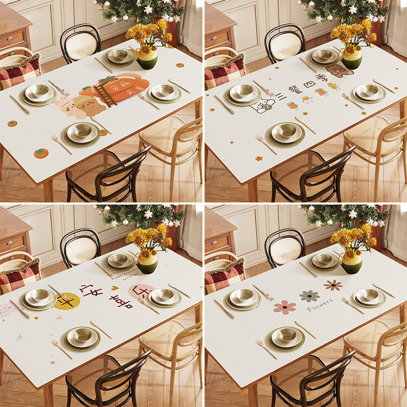 皮革桌垫防水防油防烫免洗桌布轻奢高级感长方形餐桌垫茶几垫台布,居家布艺,桌布,淘宝优惠券,粉丝福利购,淘宝优惠卷