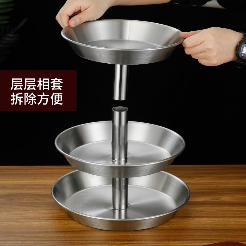 创意特色小龙虾盘多层多格盘海鲜大咖锅火锅店放肉盘水果干冰塔