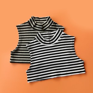 迪芺儿童条纹半高领假领子纯棉男女童秋冬保暖内搭防风护脖子围脖