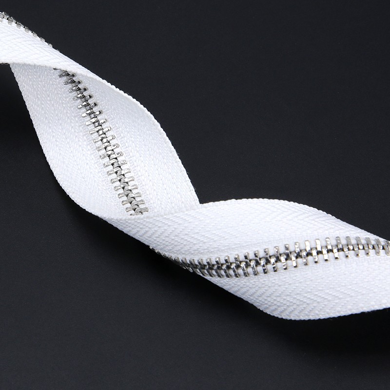 5号羽绒服双头拉链黑色白色长款金属铜拉锁头衣服双开拉链头配件