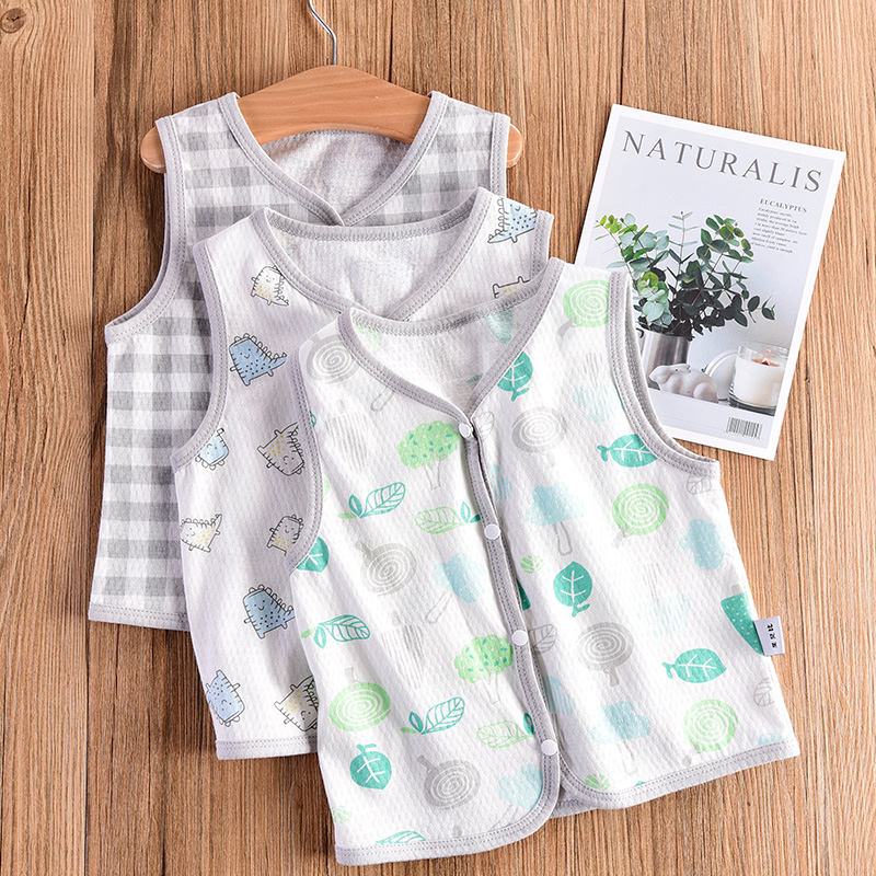 婴儿马甲夏天外穿男女宝宝婴儿纯棉网眼超薄背心夏款4六八个月