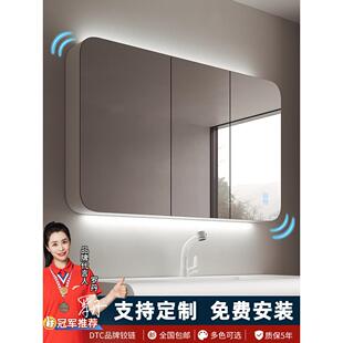 A9L新款实木圆角浴室镜柜单独卫生间挂墙式智能镜柜带灯壁挂镜箱