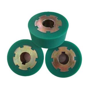 压胶机胶轮热风机滚轮有齿大胶轮防水贴胶条压轮绿色胶轮