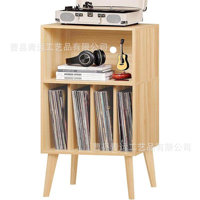 木质文件柜落地床头柜多功能CD摆放柜多层分隔收纳柜卧室柜子收纳