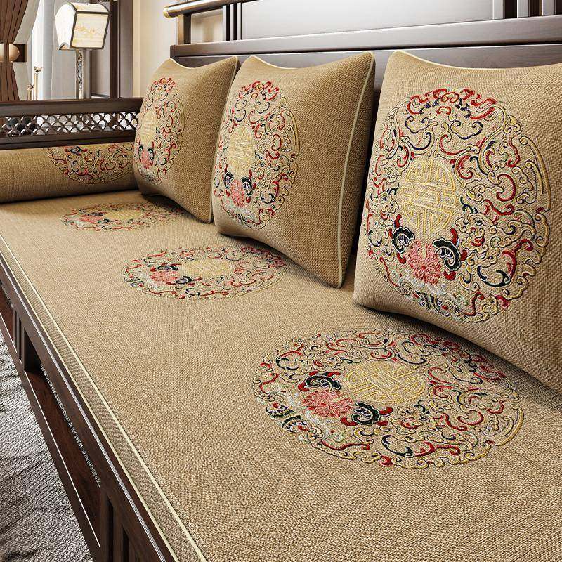 新中式红木沙发坐垫实木家具沙发垫海绵垫子罗汉床高端钉制五件套