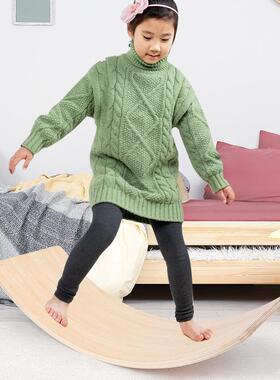 儿童平衡板双人弯曲板宝宝室内木制感统训练聪明板家用跷跷板玩具