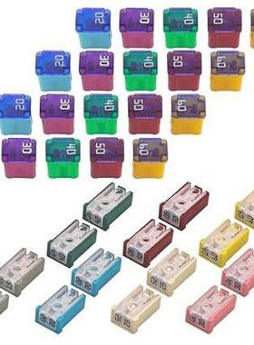 34件15A20A25A30A40A50A60A32V迷你开槽汽车盒式保险丝套件