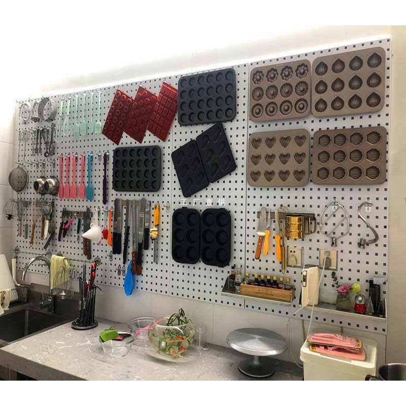 烘焙工具整理架洞洞板收纳架方孔工具挂板挂架挂钩工具墙壁置物架