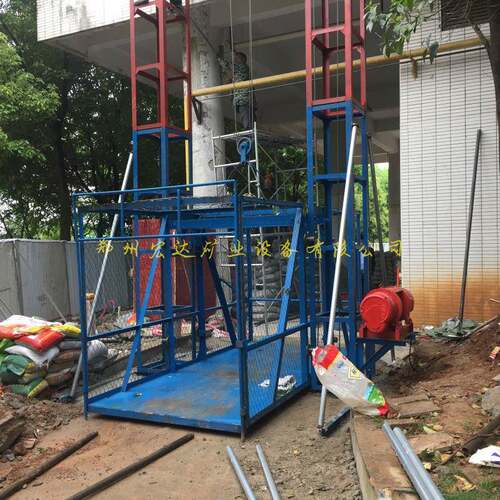 工程用施工升降机单吊篮上料升降机建筑工地用水泥砂浆提升机