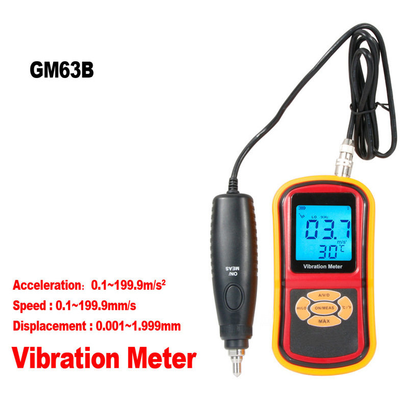 标智分体式数字测振仪手持测振仪速度加速度/位移测量测振GM63B