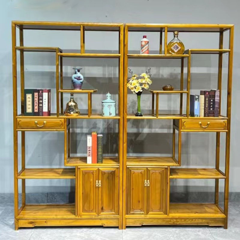 金丝楠木博古架小叶桢楠古董架书架多宝阁古典中式实木储物展示架