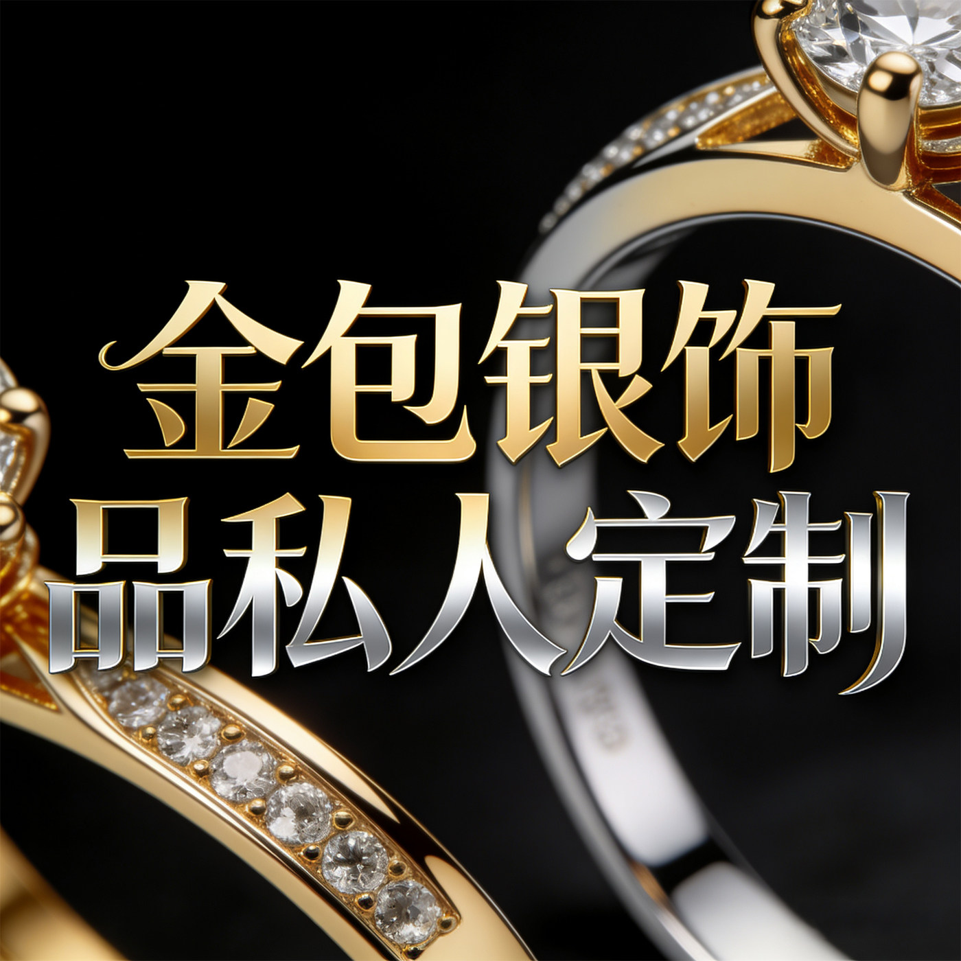 金包银首饰定制链接项链手镯手链脚链吊坠戒指粗链时尚饰品定制