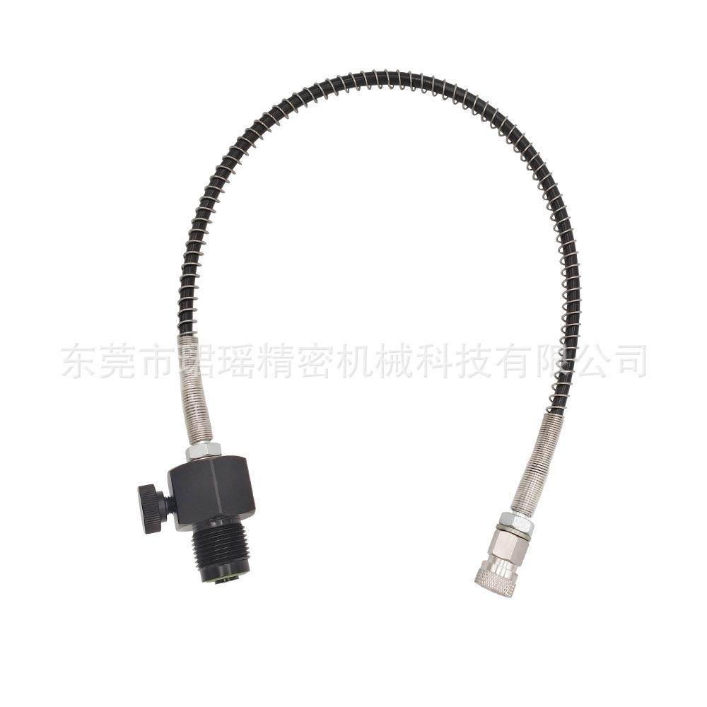 潜水纤维瓶大转小充气接头G5/8螺纹接头8mm快速接头带弹簧管