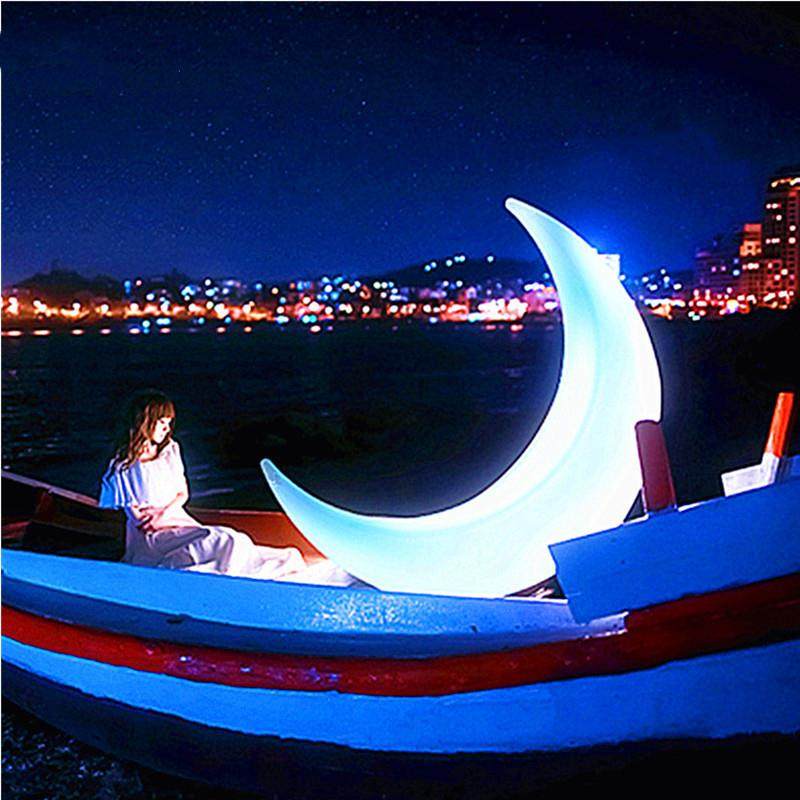 户外发光月亮庭院景观灯七彩遥控简约月牙灯网红打卡文旅公园灯饰,机械设备,其他机械设备,淘宝优惠券,粉丝福利购,淘宝优惠卷