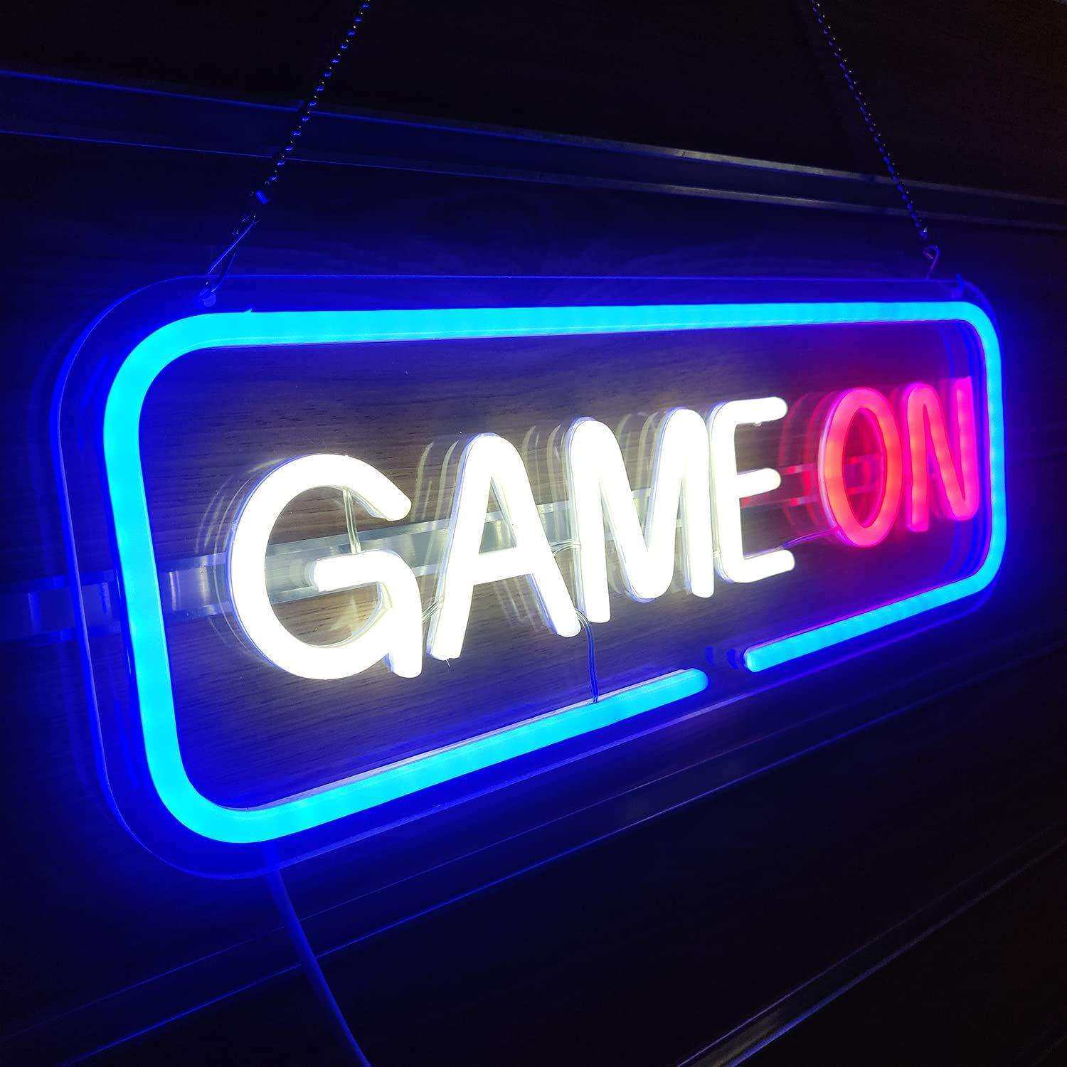 led霓虹灯GAMEON背板造型游戏装饰灯供货