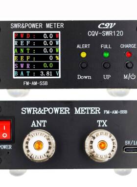 CQV-SWR120120w数字功率驻波表240*240全彩高清显示屏FM-AM