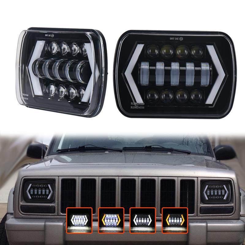 牧马人5X7方灯直销带日行转向7寸前大灯LED汽车改装车灯