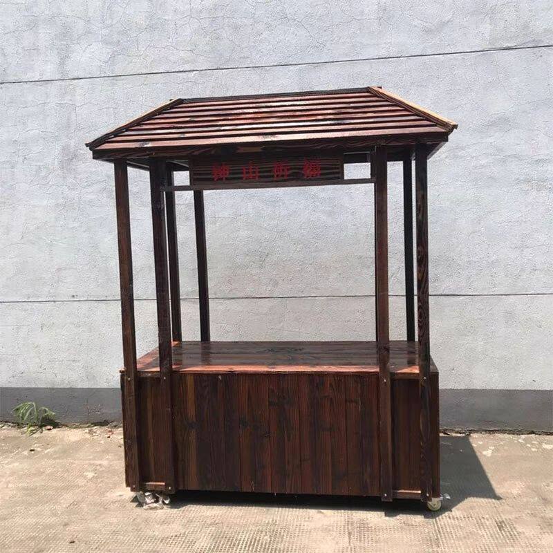防腐木多功能小吃仿古餐车复古移动售货夜市景区推车摆摊摊位实木