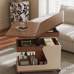 客厅沙发边几柜可升降折叠移动推车带轮小户型阳台茶几桌2025新款