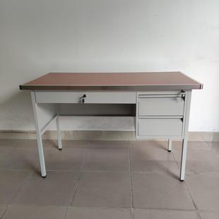 防火水铁台钢制铁皮桌1.2米钢制工作台1.4米金属职员桌写字工作台