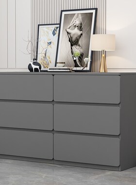 灰色斗柜床尾卧室靠墙五斗柜客厅九斗柜奶油风30cm超薄八斗柜极窄