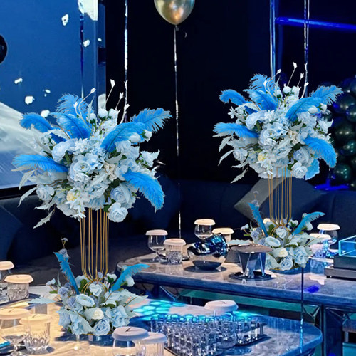 新款仿真绢花庆道具酒店婚礼主桌花摆花路引花装饰KTV酒吧摆台花