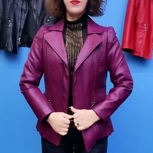 中老年春秋皮衣短款30-40-50岁2024新款潮中年女装春装妈妈装外套