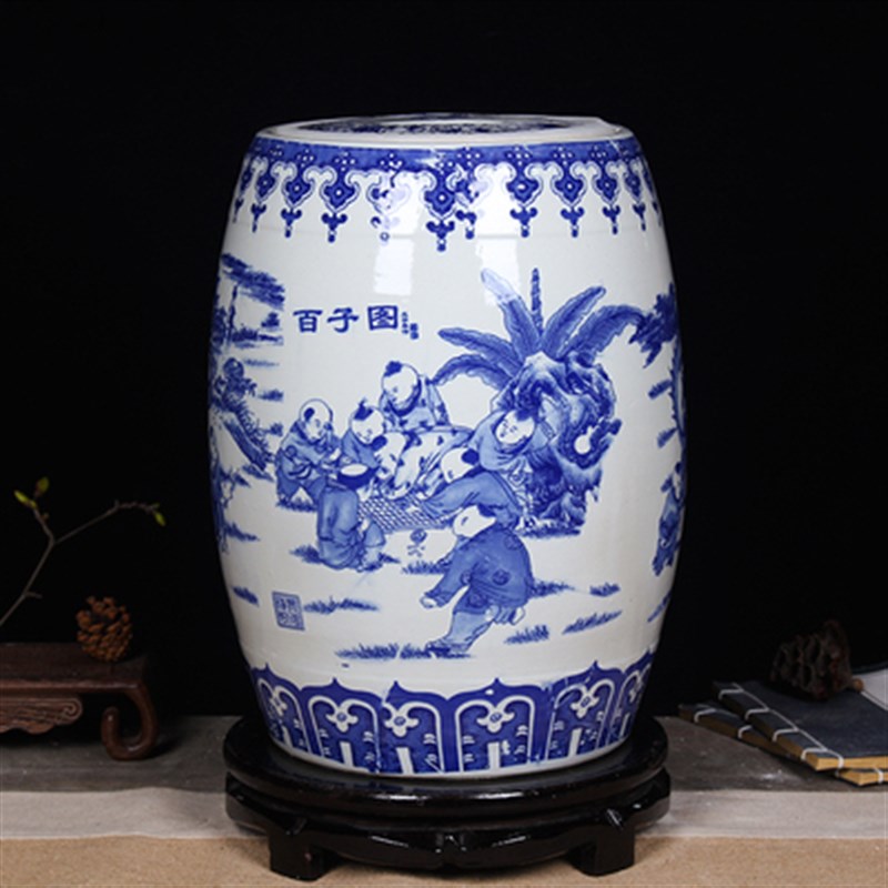 景德镇陶瓷米缸米桶20斤30斤50斤储米箱家用带盖防潮防虫茶叶罐