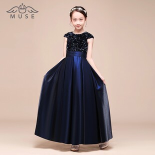 儿童礼服女钢琴表演服装主持人唱歌朗诵演讲比赛女童晚礼服公主裙