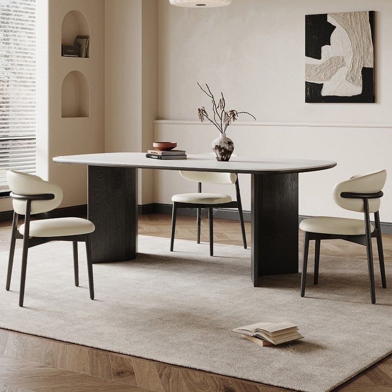 法式复古实木餐桌椅2024新款黑色岩板家具奶油美式中古风日式客厅,住宅家具,岩板餐桌,淘宝优惠券,粉丝福利购,淘宝优惠卷