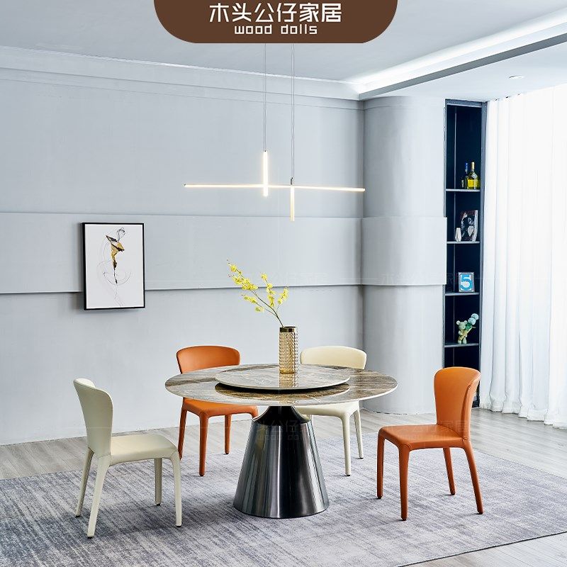 阿尔文旋转圆餐桌合集意式极简轻奢岩板转盘不锈钢圆脚台面可多选,住宅家具,岩板餐桌,淘宝优惠券,粉丝福利购,淘宝优惠卷