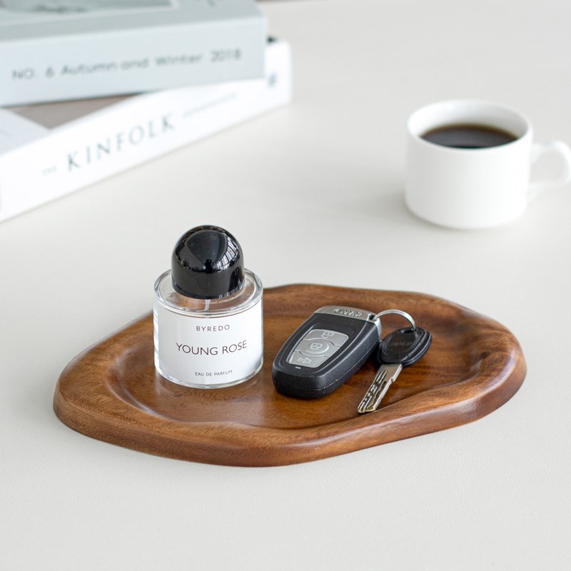 云朵咖啡木托盘家用咖啡点心盘实木质下午茶水杯盘椭圆盘