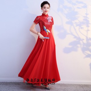 新款合唱礼服女学生大合唱演出服女长裙指挥服中老年合唱团演出服