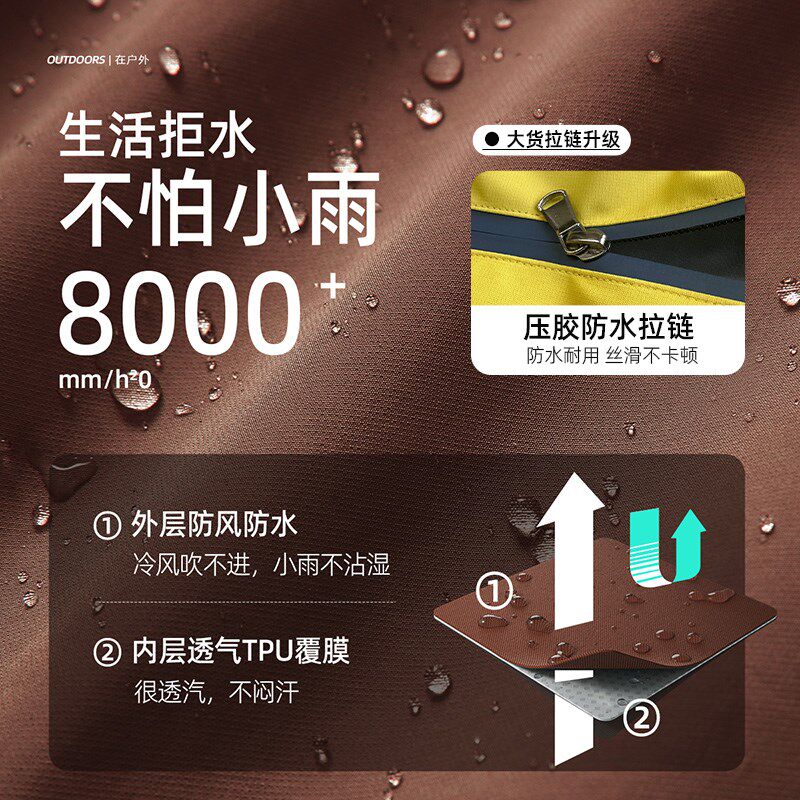 【5防】咕噜日记童装男童连帽外套2024新款秋季儿童户外夹克防风
