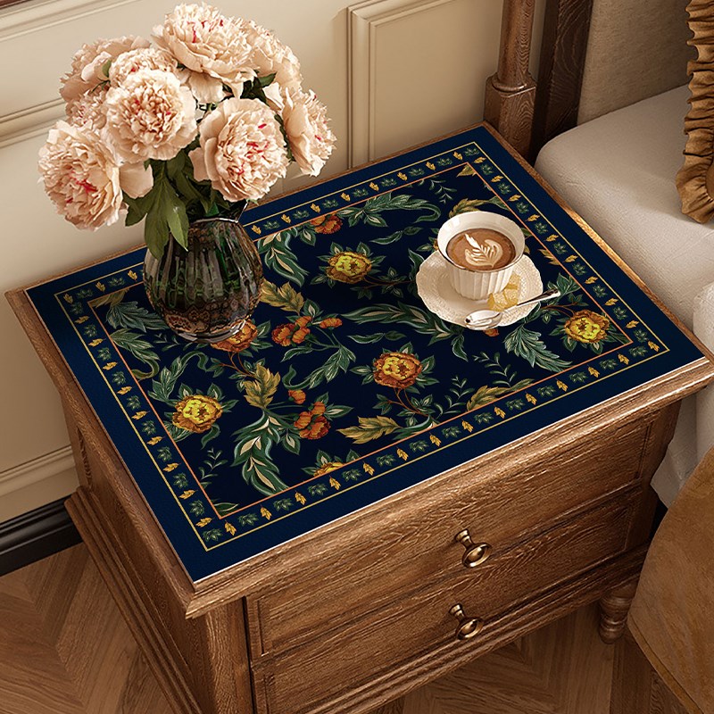 深夜花棠系列床头柜皮革垫布防尘防晒盖布盖巾梳妆台面防水垫桌垫