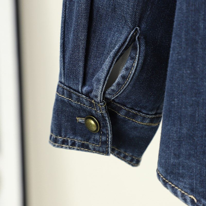 复古牛仔衬衫女叠穿翻领设计感中长款宽松百搭显瘦休闲衬衣薄外套,女装/女士精品,衬衫,淘宝优惠券,粉丝福利购,淘宝优惠卷